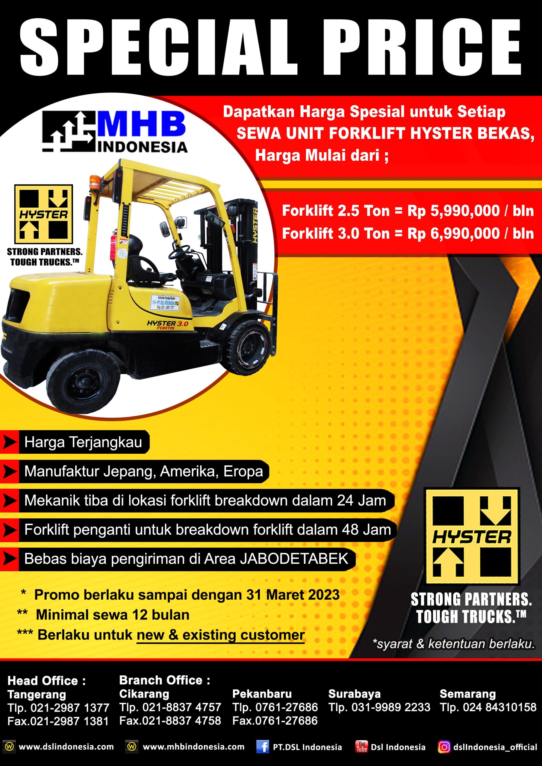 Q12023 Hyster used rent forklift
